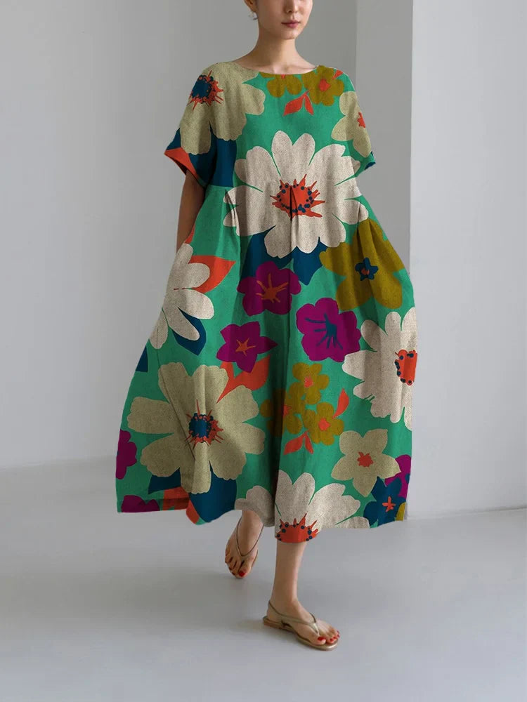 VITTORIA | Floral Midi Dress with Bold Style and Lightweight Comfort for Lively Days