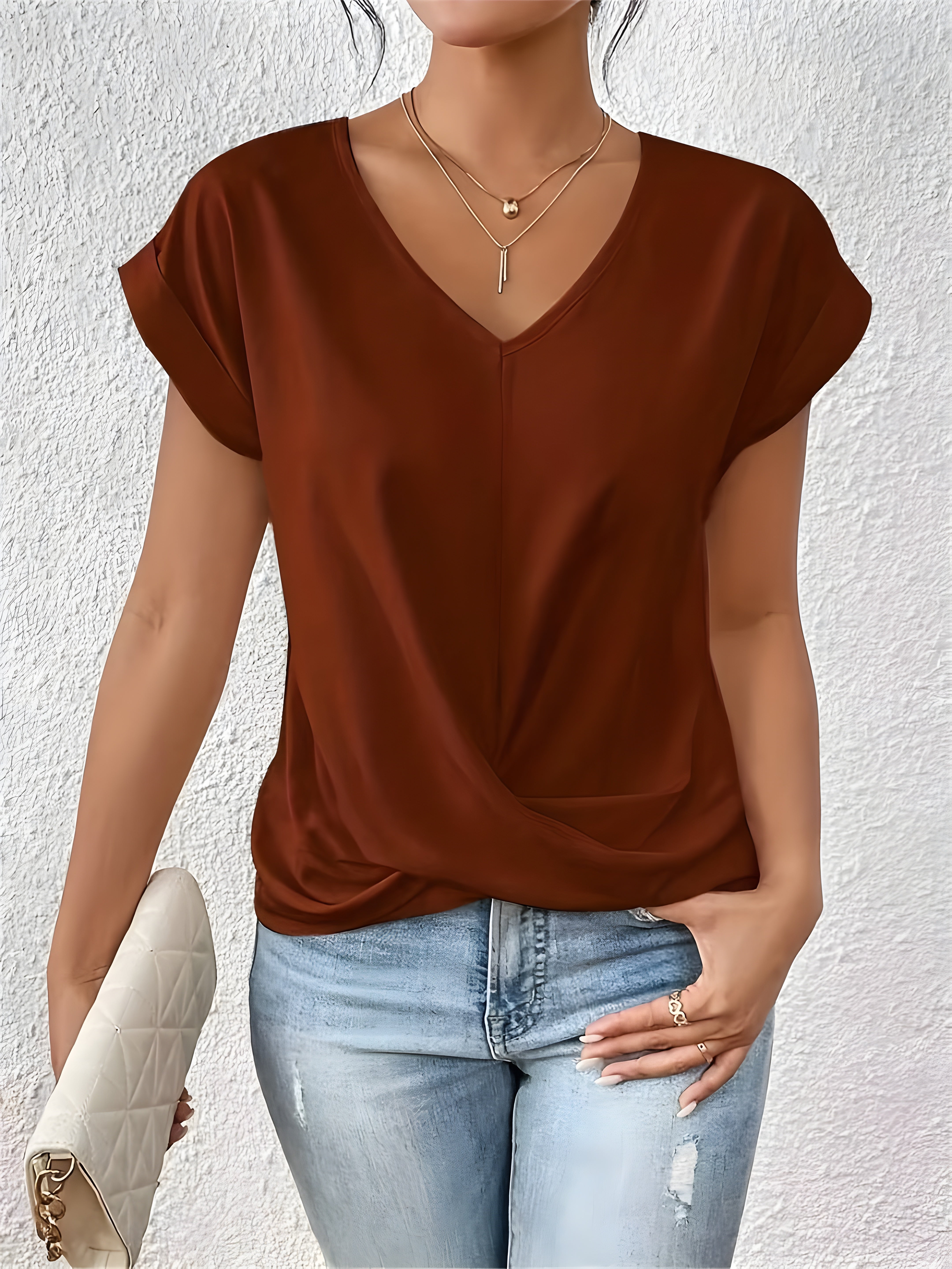 Faina – Elegant V-Neck Blouse for Women
