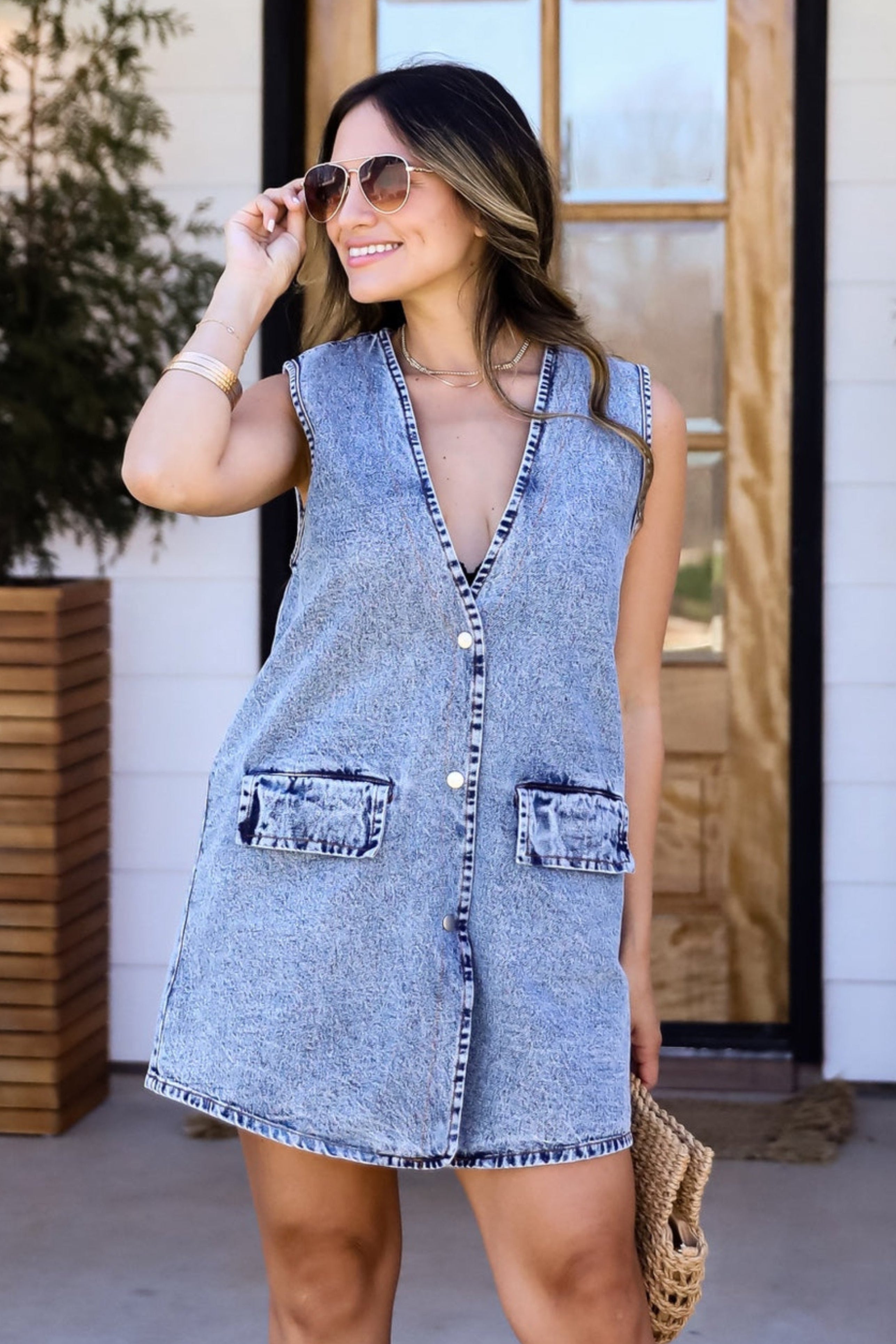 Mia -  Mini Dress with Snap Front