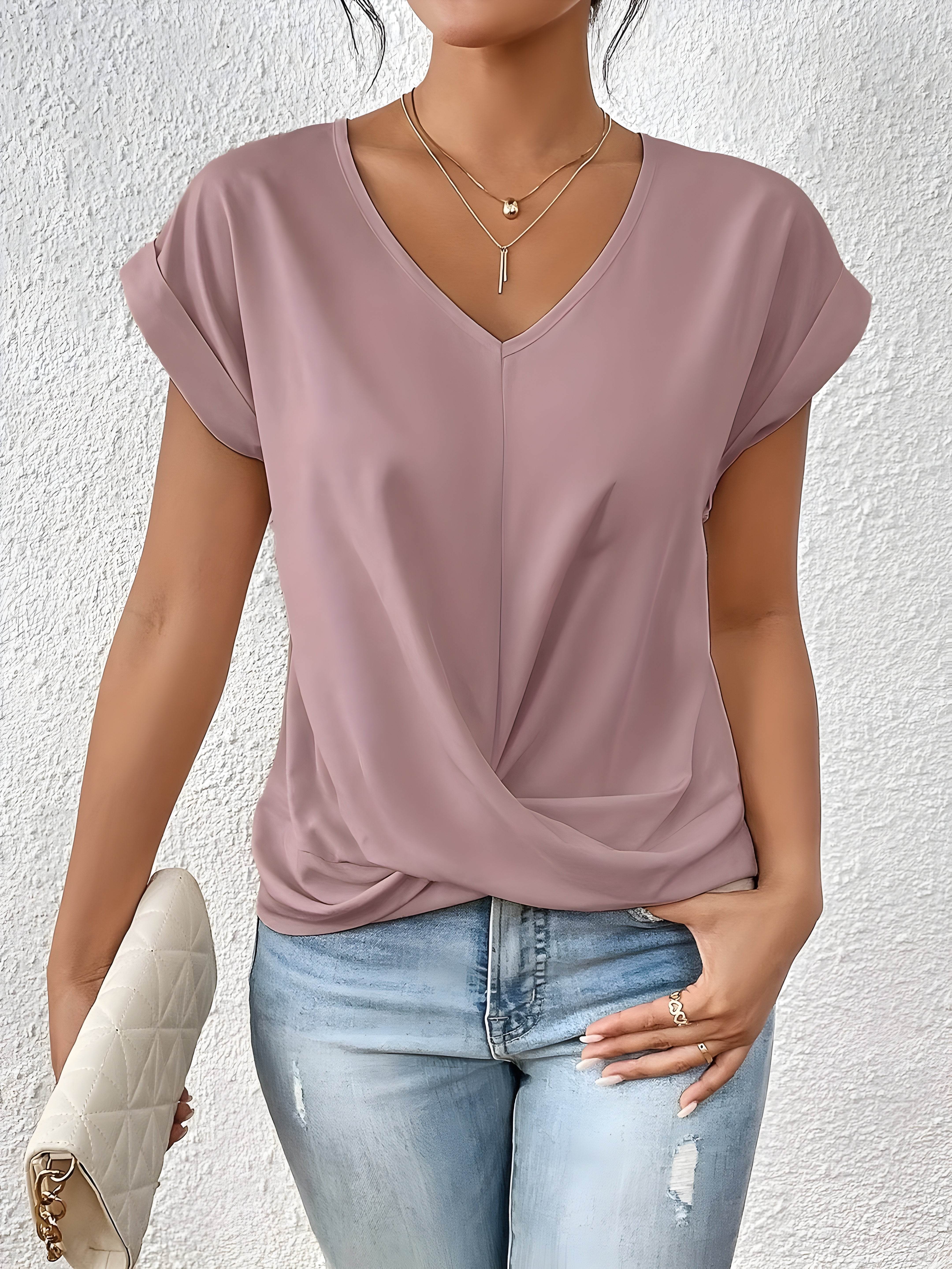 Faina – Elegant V-Neck Blouse for Women
