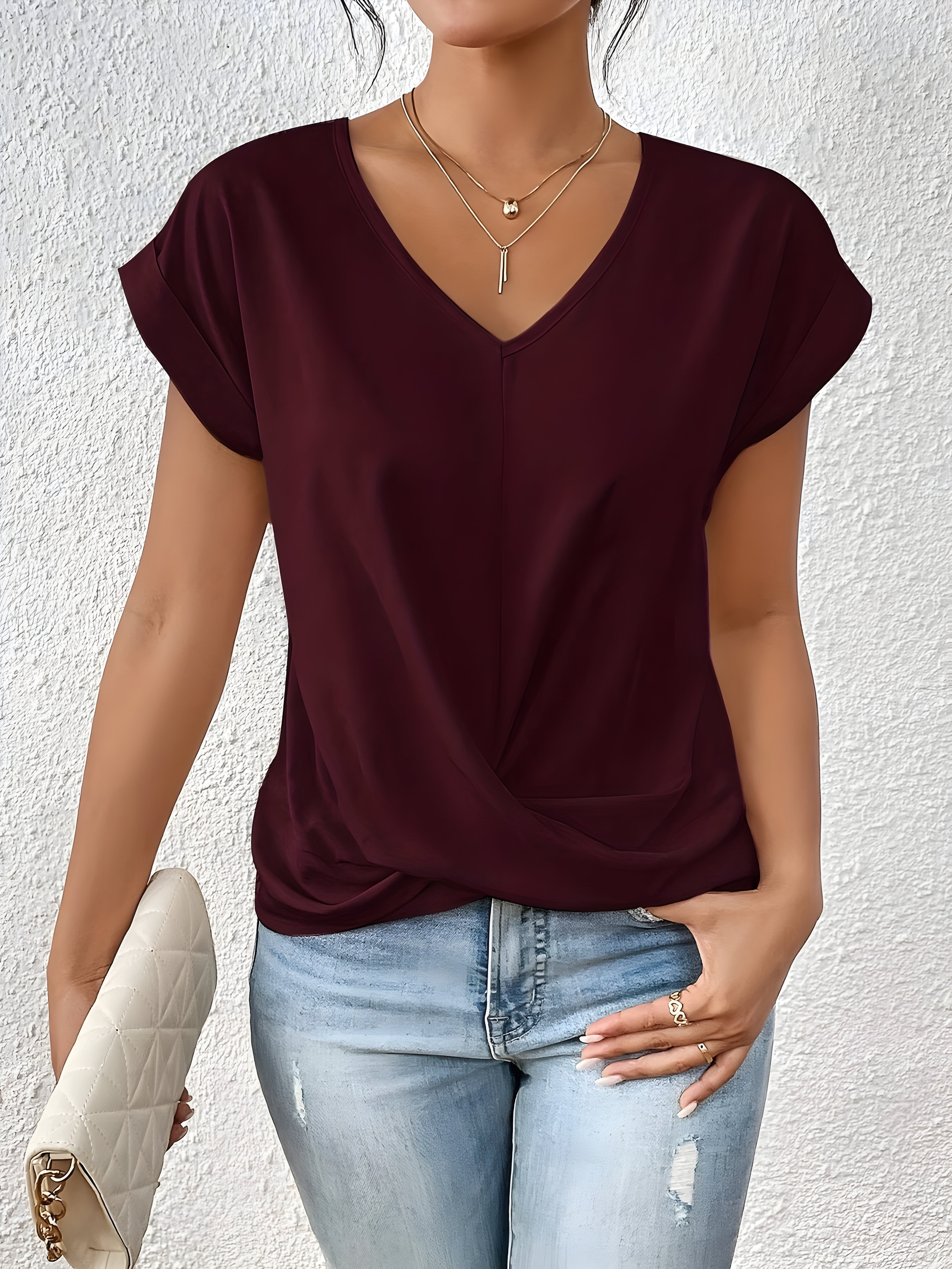 Faina – Elegant V-Neck Blouse for Women