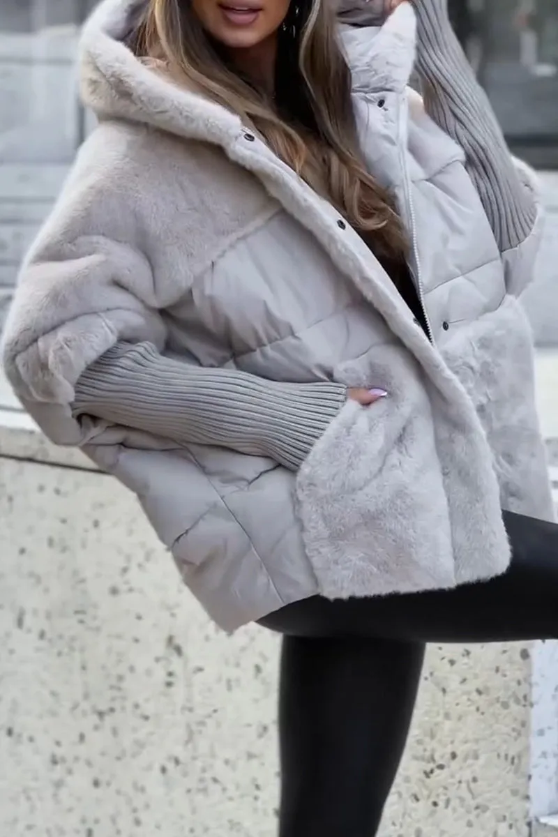 Bomber jacket with hood