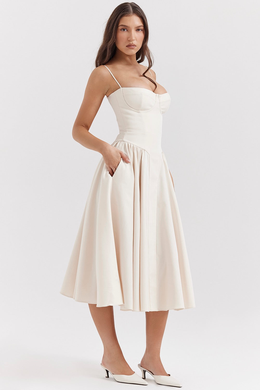 Agnese – Corset Bodice Midi Dress