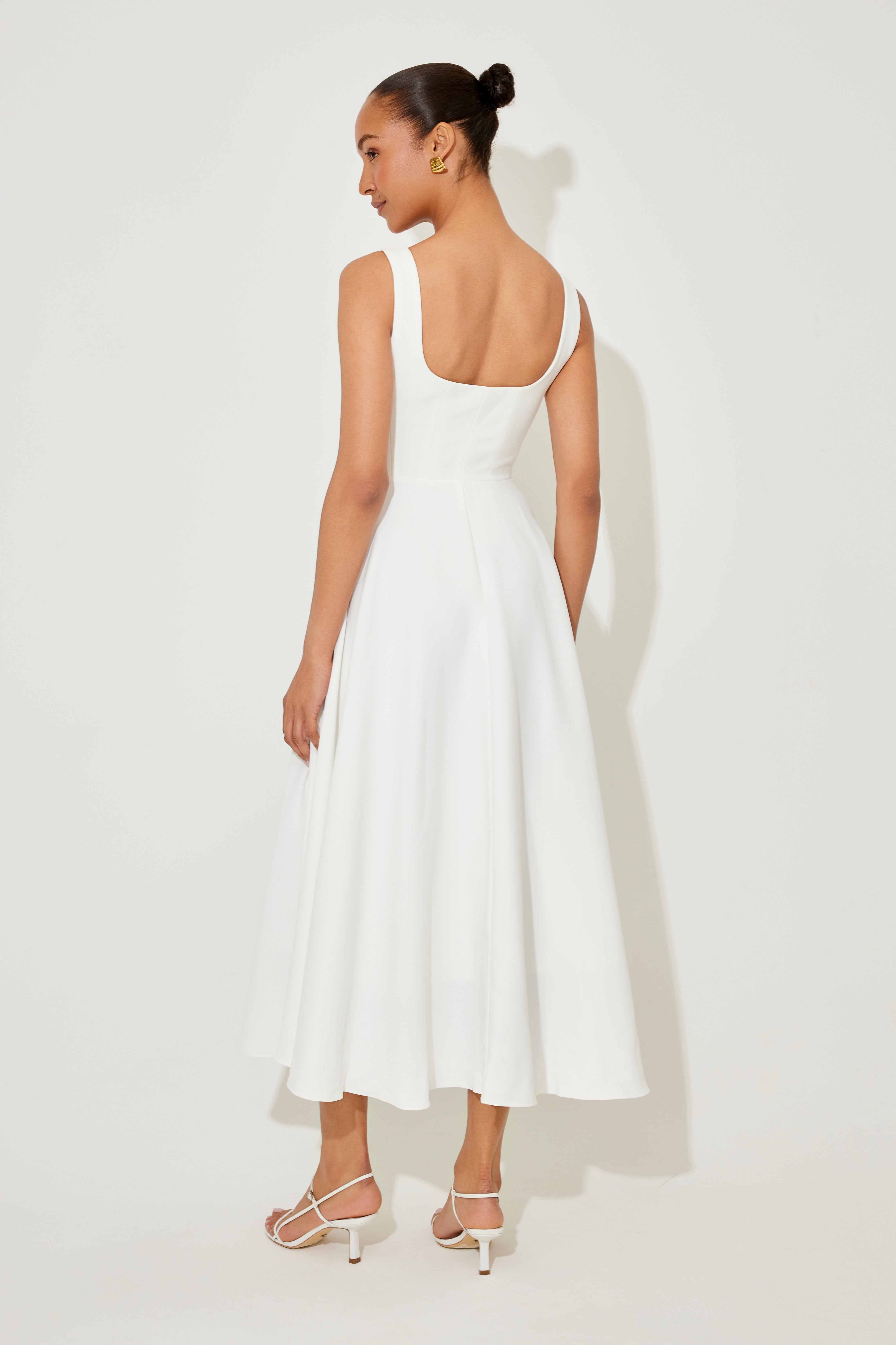 Amelia – Classic Square Neck Midi Dress