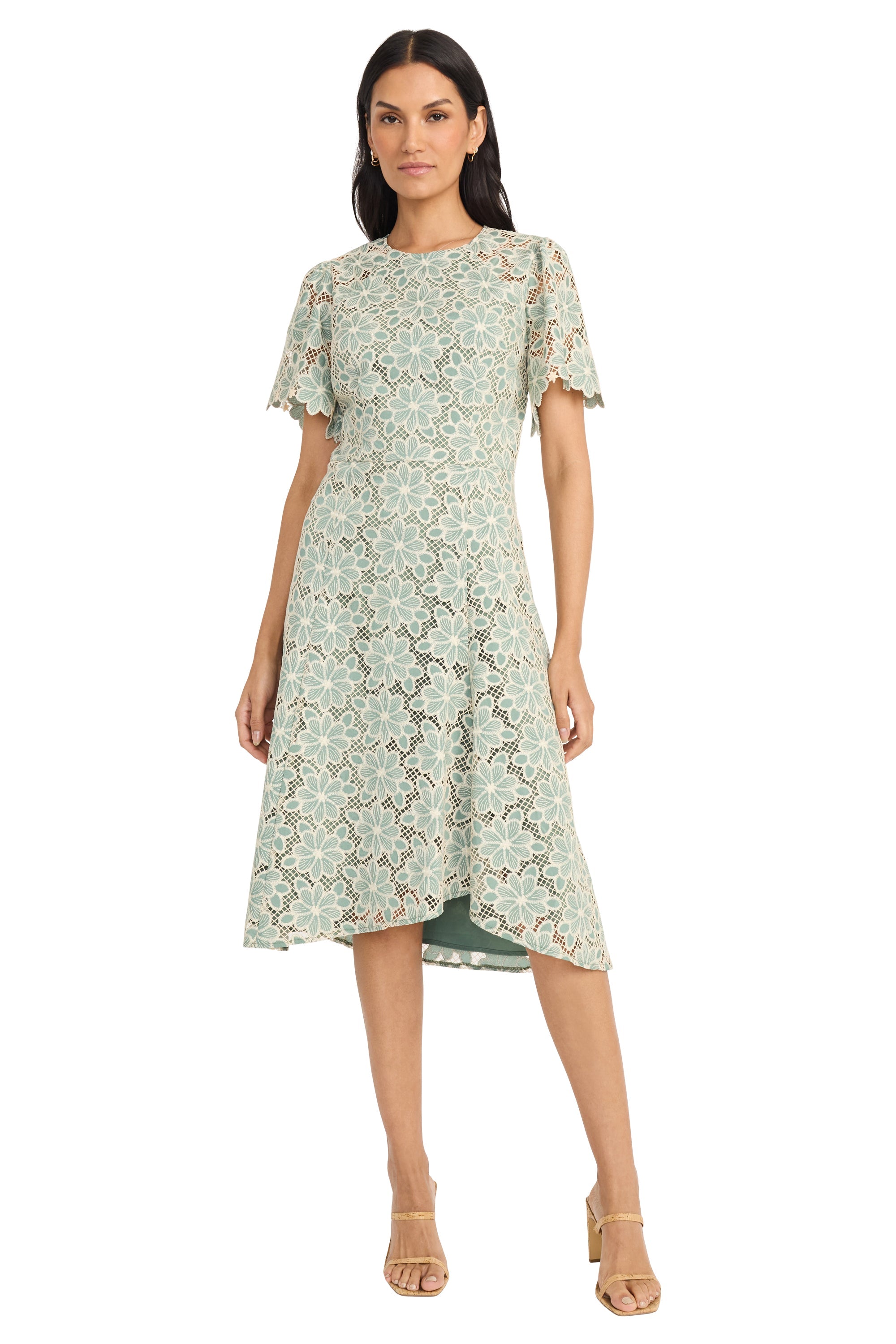 Annabel – Lace Flutter Sleeve Dress