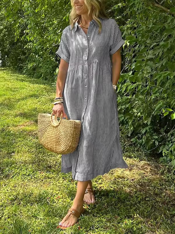Angela – Button-Up Shirt Midi Dress
