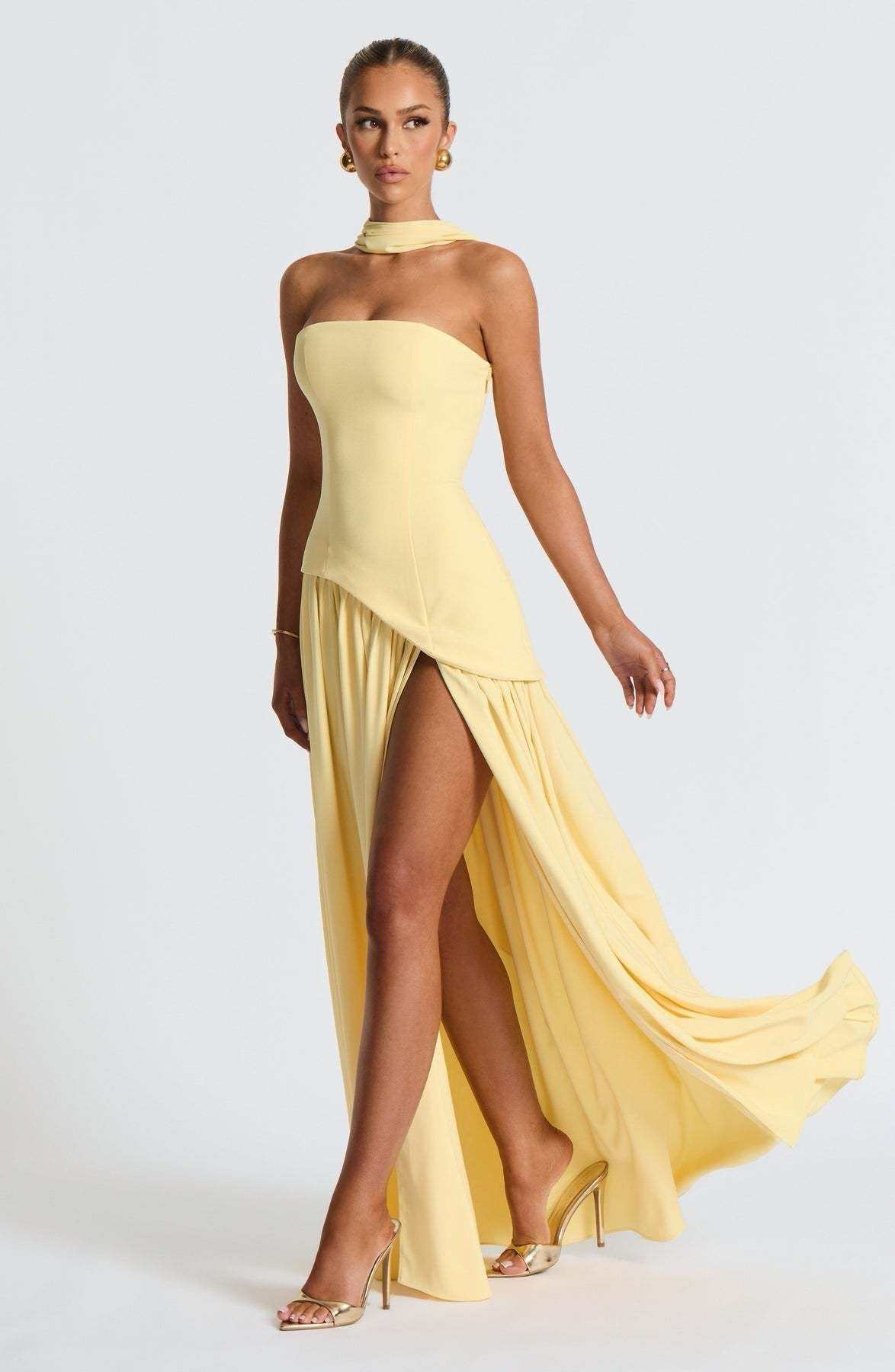 Carlotta – Asymmetric Drape Gown