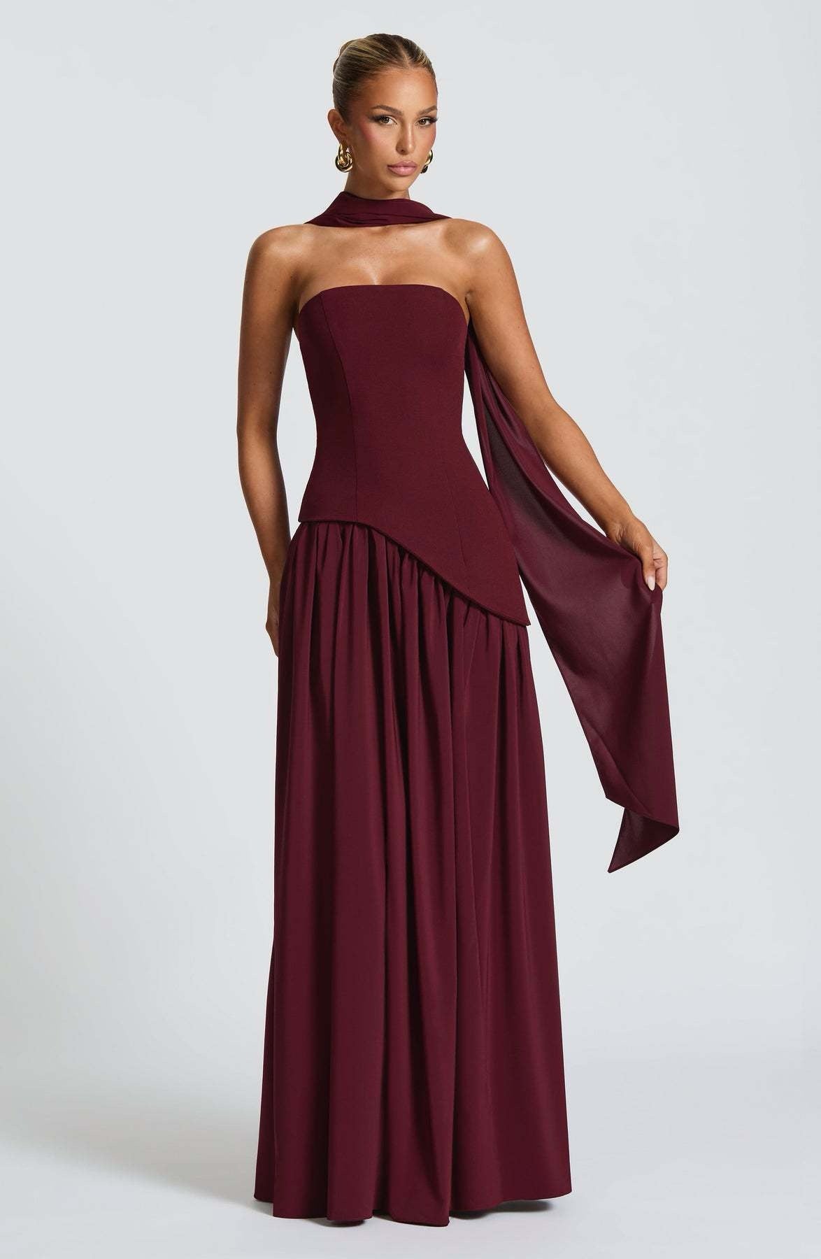 Carlotta – Asymmetric Drape Gown
