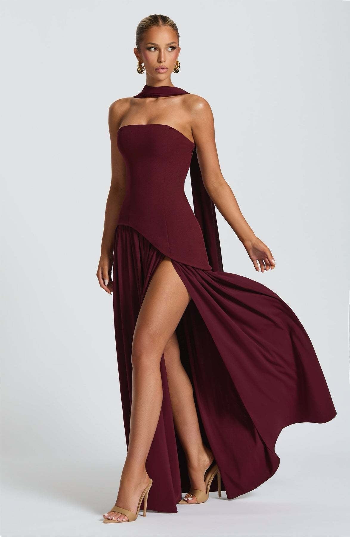 Carlotta – Asymmetric Drape Gown