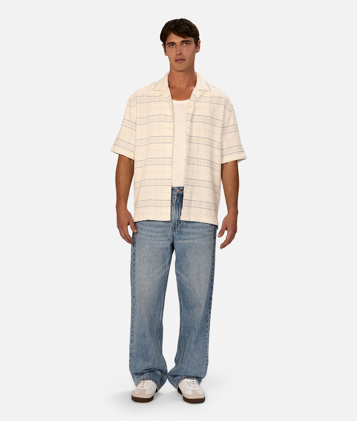 Harry - White Light Blue Short Sleeve Shirt
