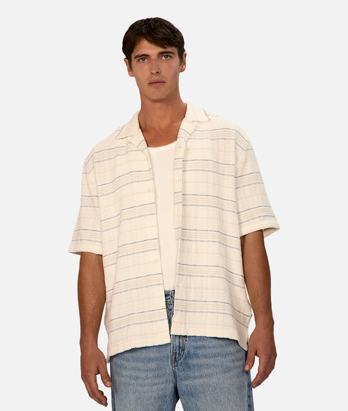 Harry - White Light Blue Short Sleeve Shirt