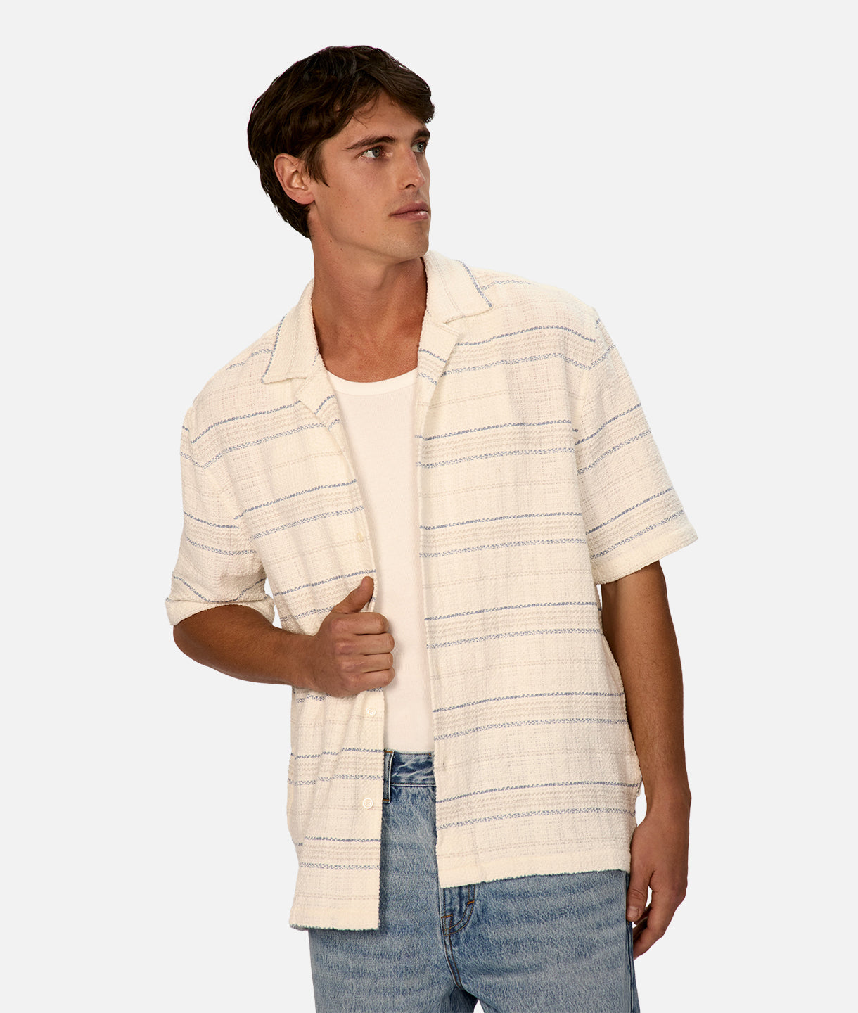 Harry - White Light Blue Short Sleeve Shirt