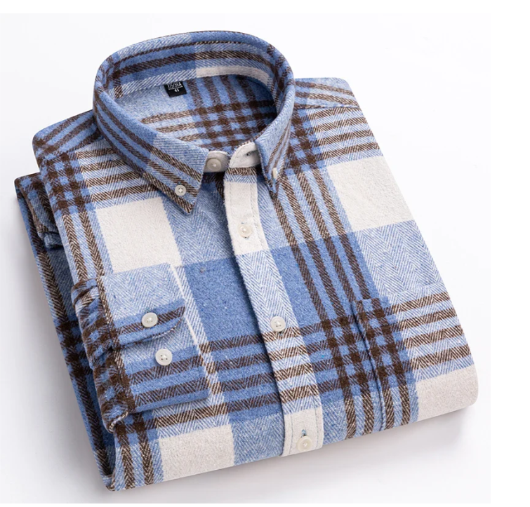 Jackson Vale - Long Sleeve Cotton Plaid Shirt