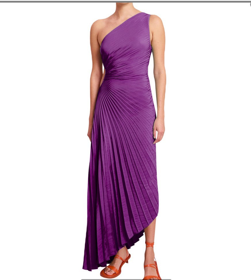 Sylviana – Twist-Pleated Midi Dress