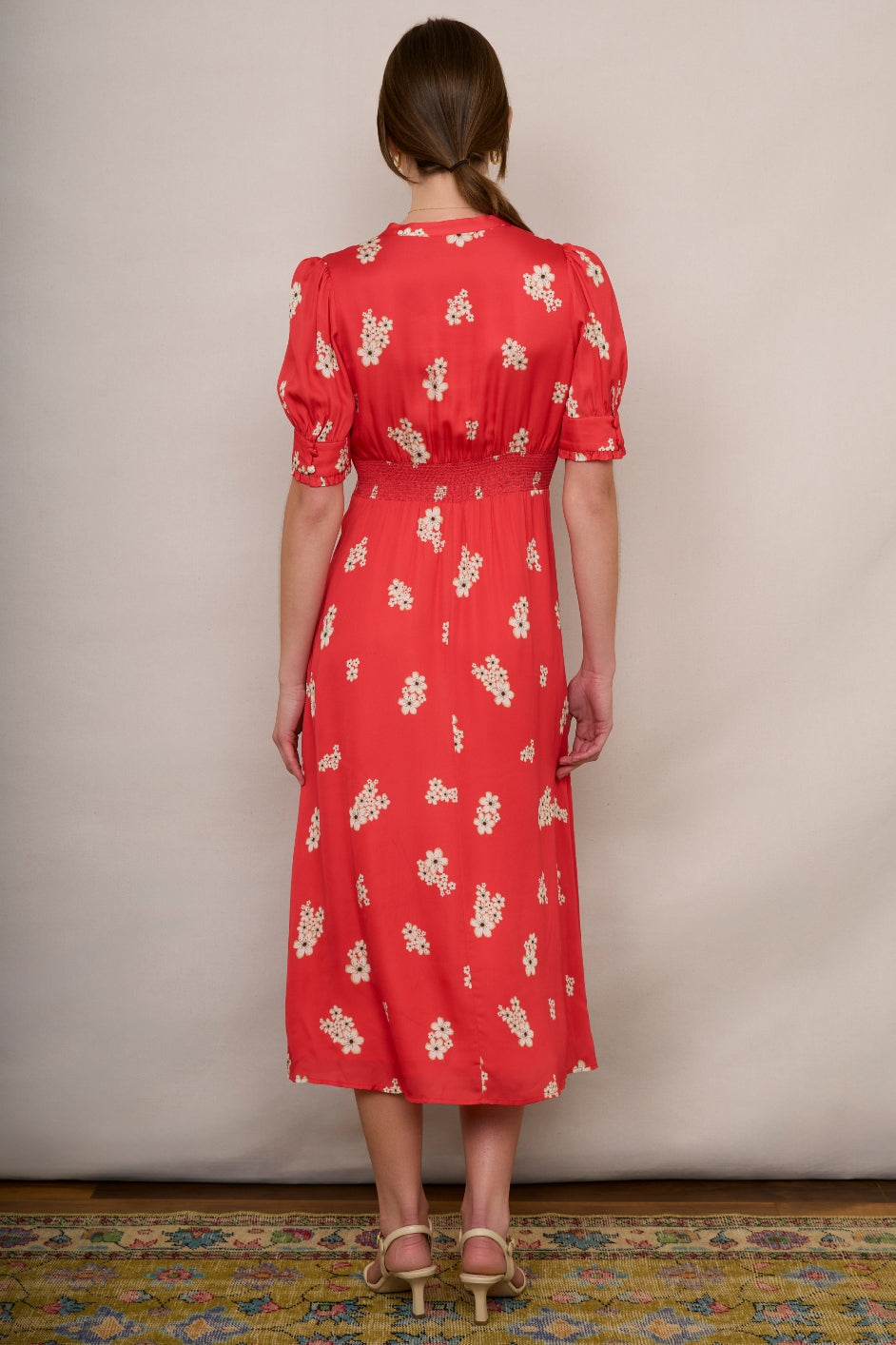 Paulina - Watermelon Floral Midi Dress