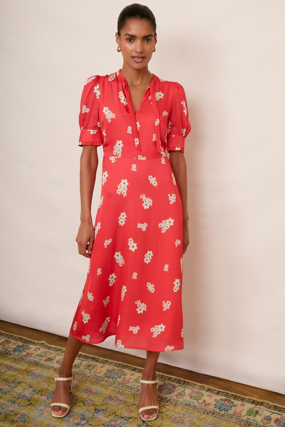 Paulina - Watermelon Floral Midi Dress