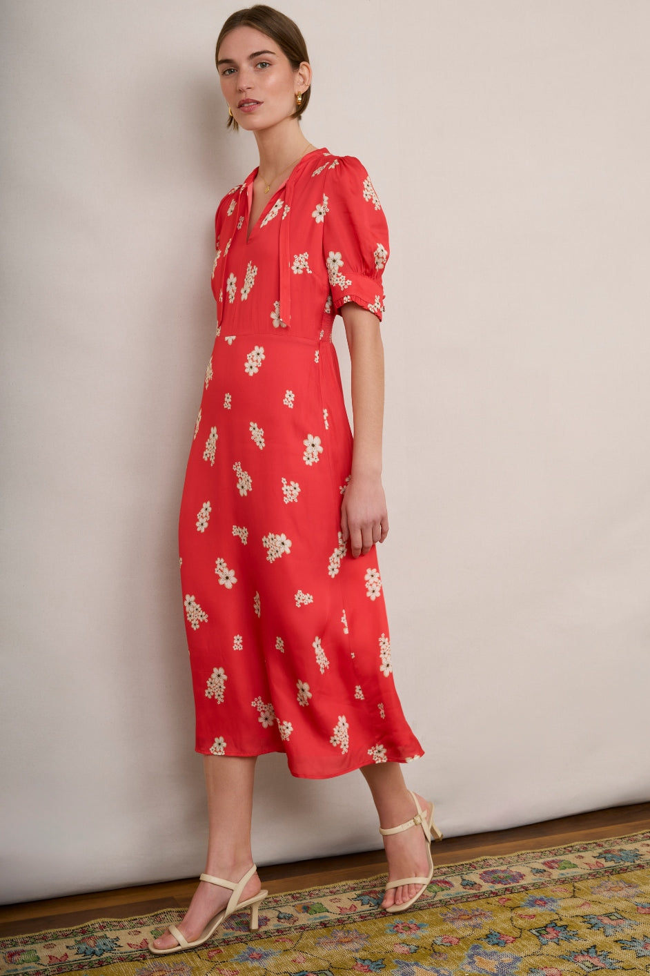 Paulina - Watermelon Floral Midi Dress
