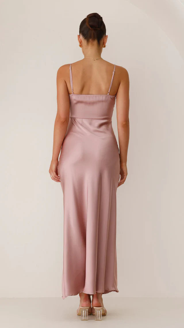 Ilana – Satin Side-Split Gown