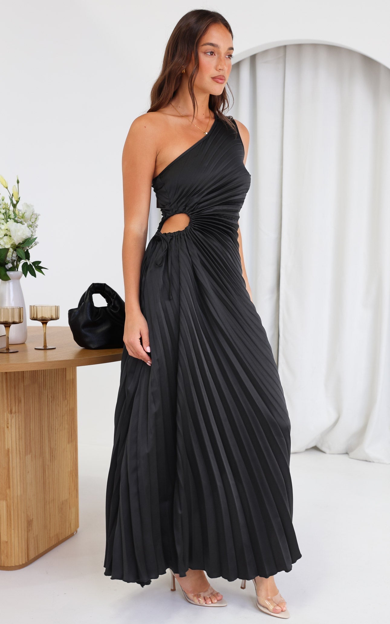 Rochelle – Pleated Cut-Out Dress