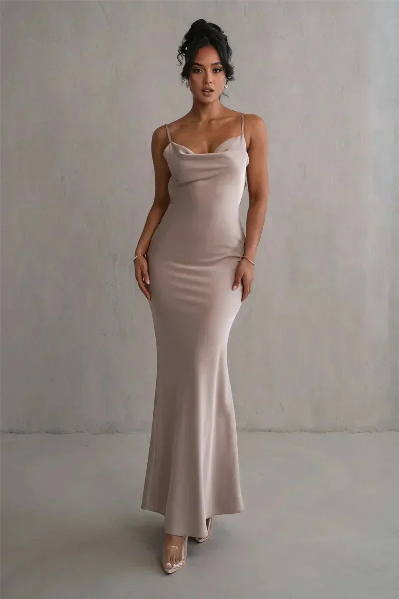 Cassiane – Floral Strap Backless Gown
