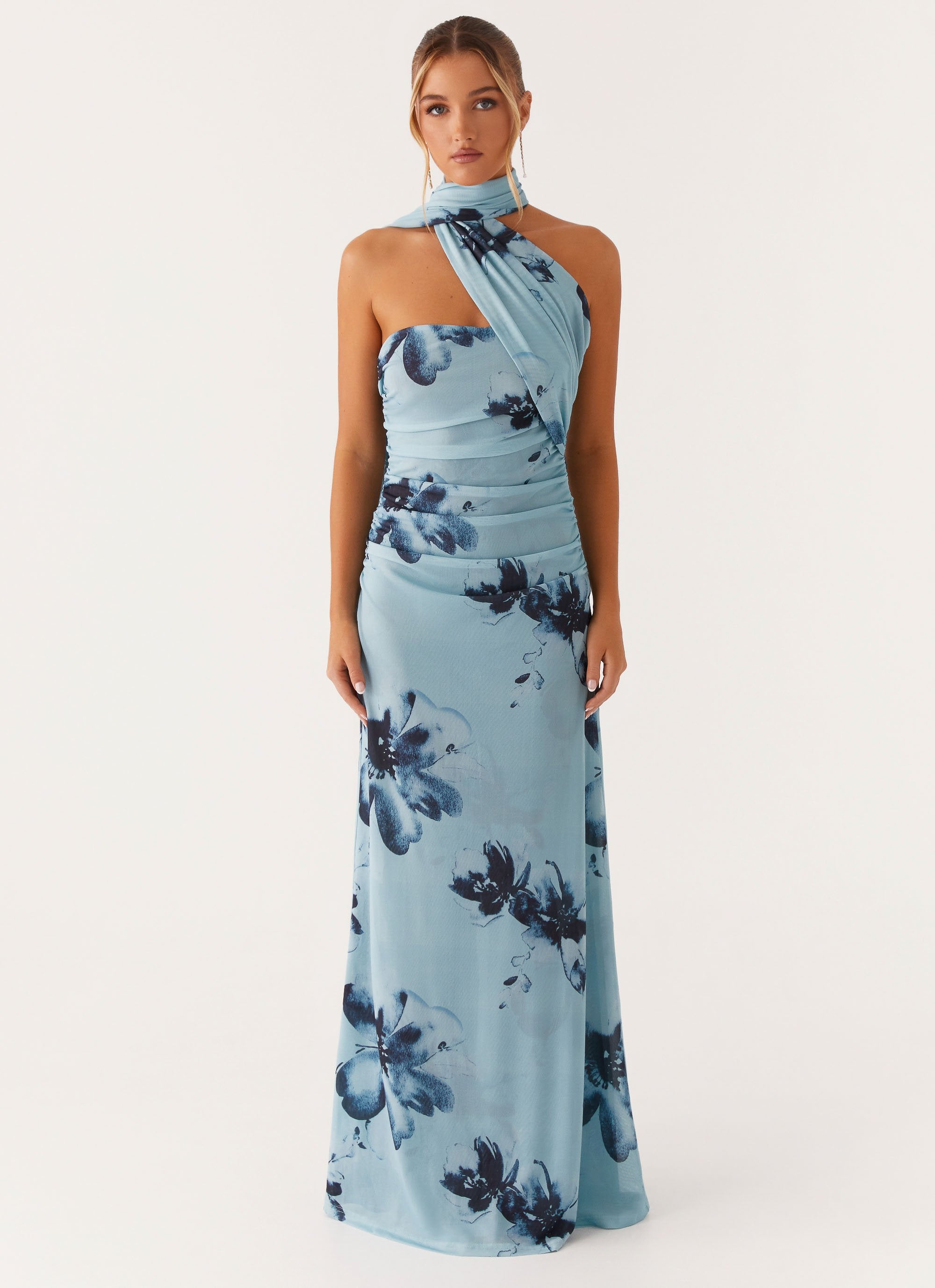 Chiara – Draped Neckline Halter Gown
