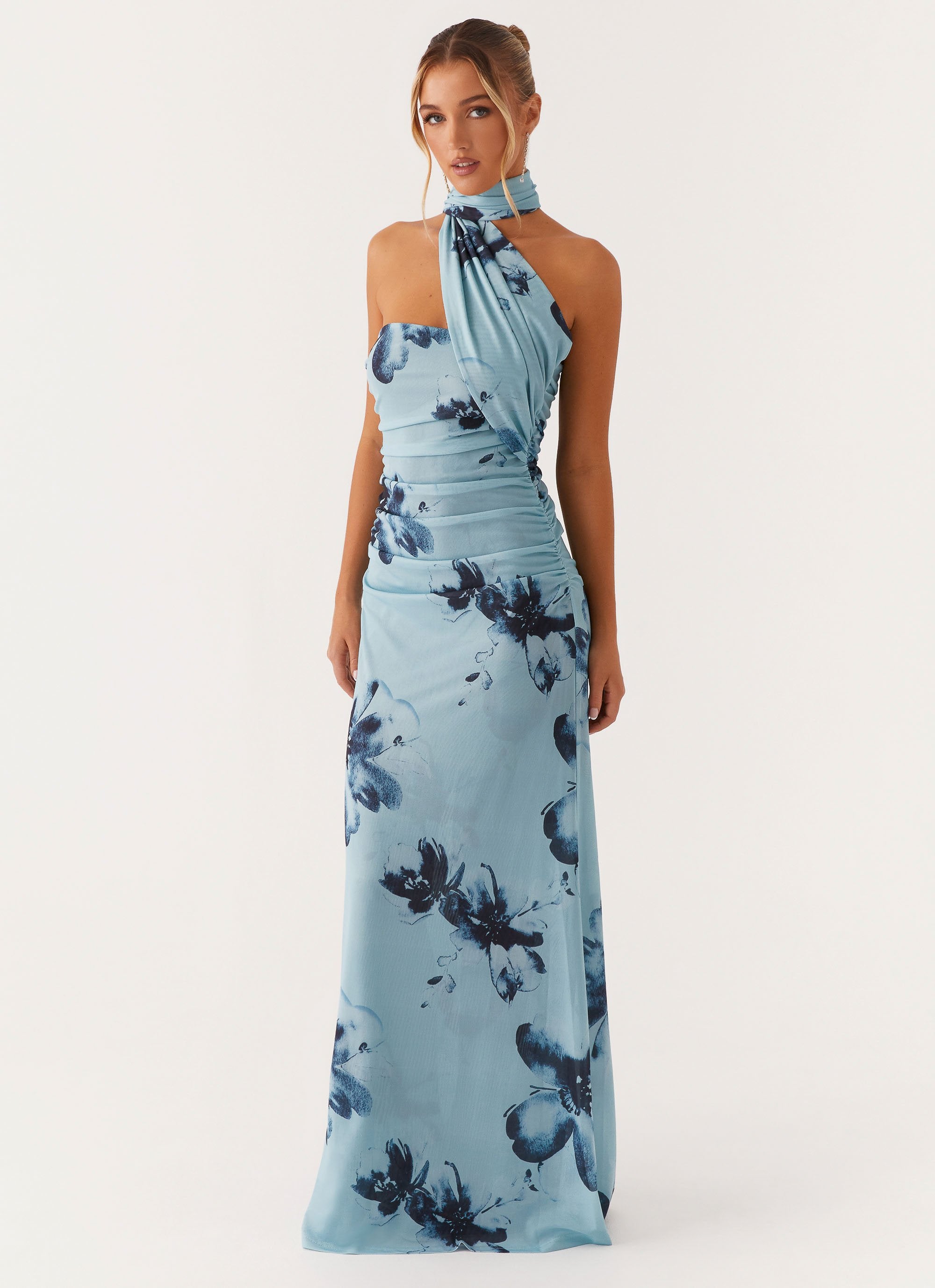 Chiara – Draped Neckline Halter Gown
