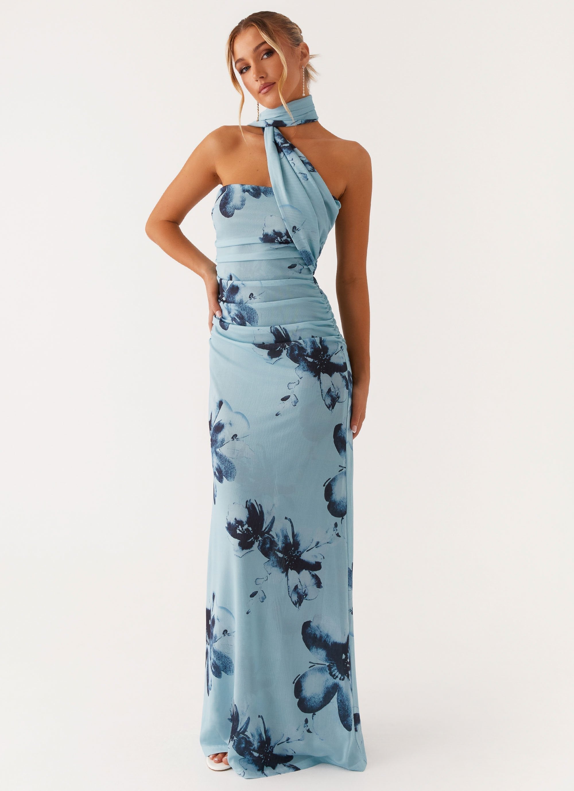 Chiara – Draped Neckline Halter Gown