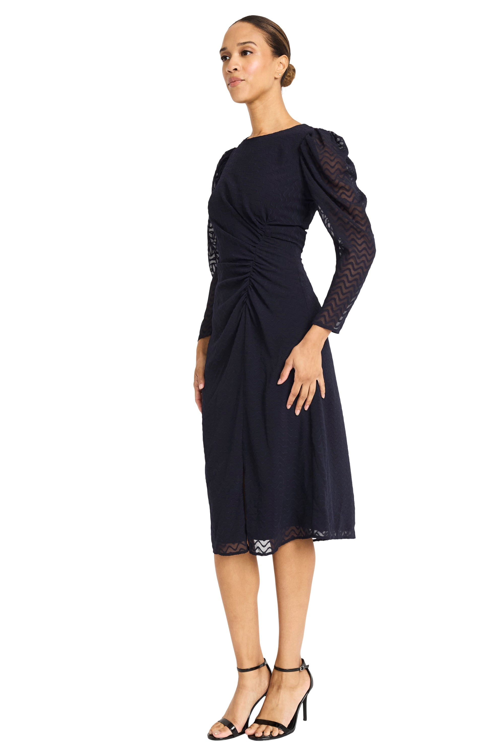 Kirsty – Sheer Sleeve Midi Dress