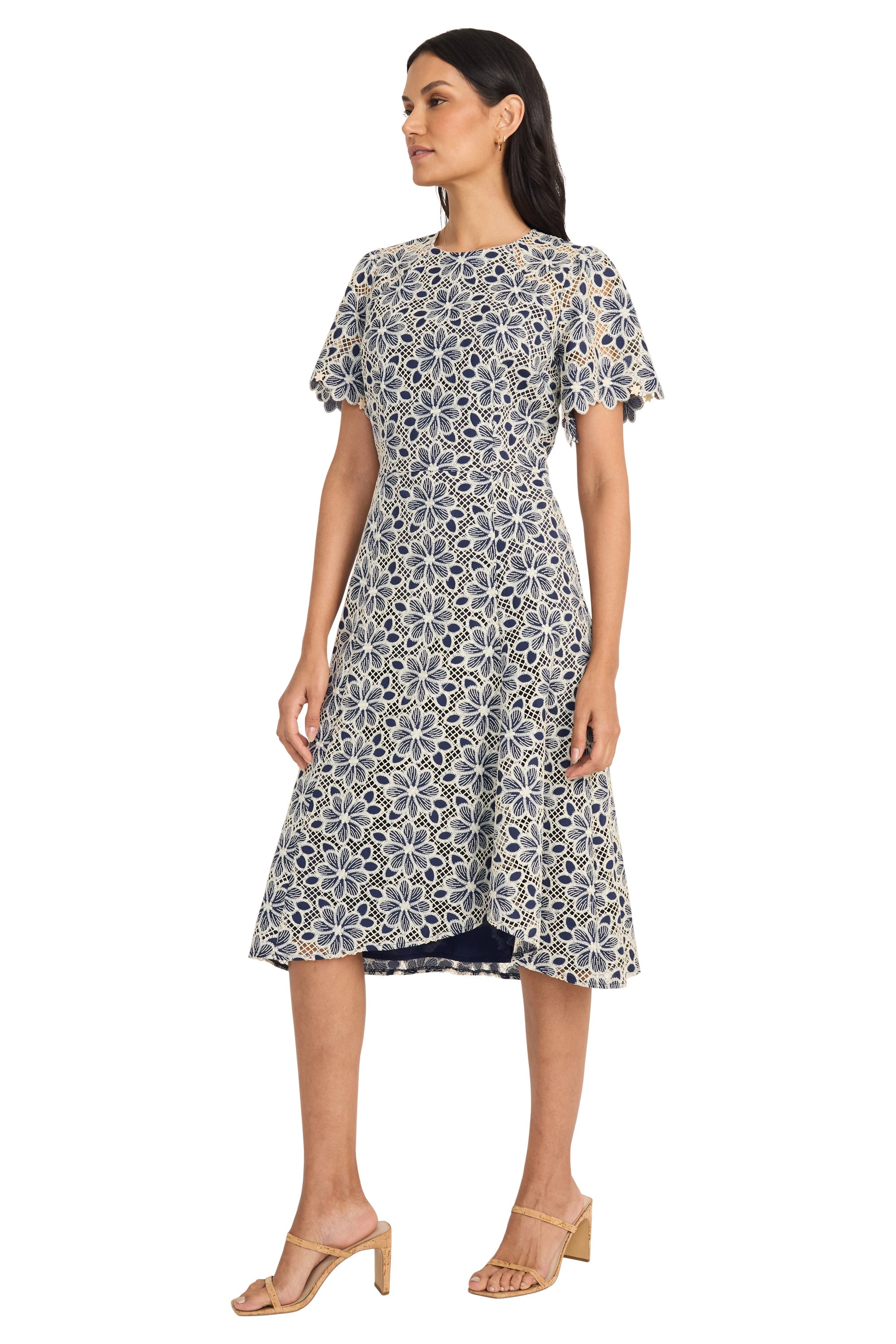 Annabel – Lace Flutter Sleeve Dress