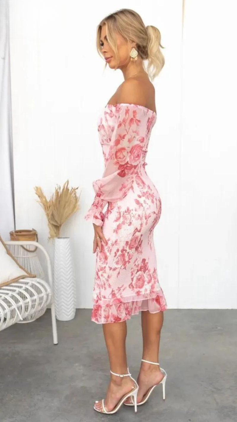 Dahlia – Shirred Midi Dress