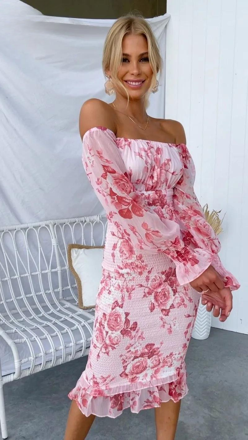 Dahlia – Shirred Midi Dress