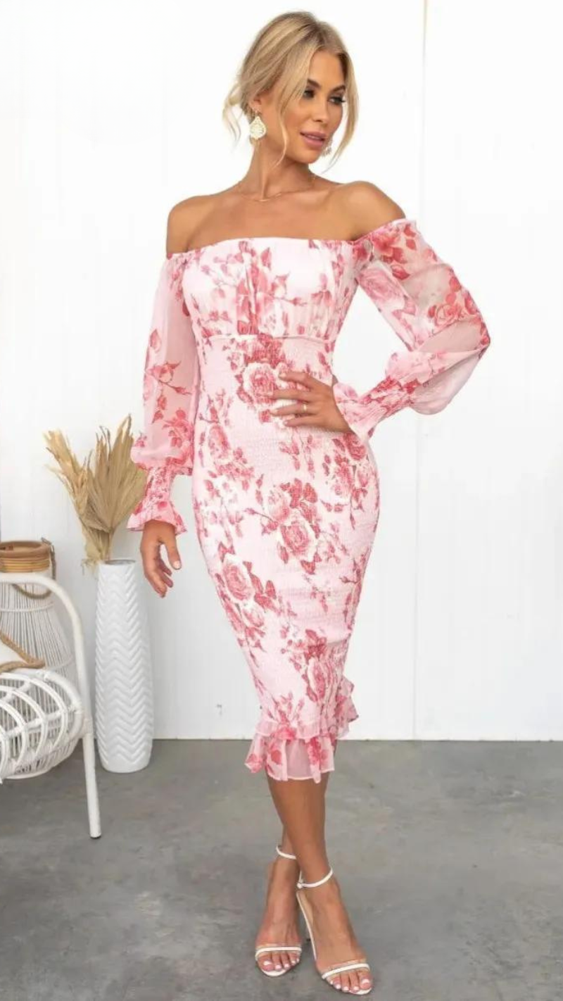 Dahlia – Shirred Midi Dress