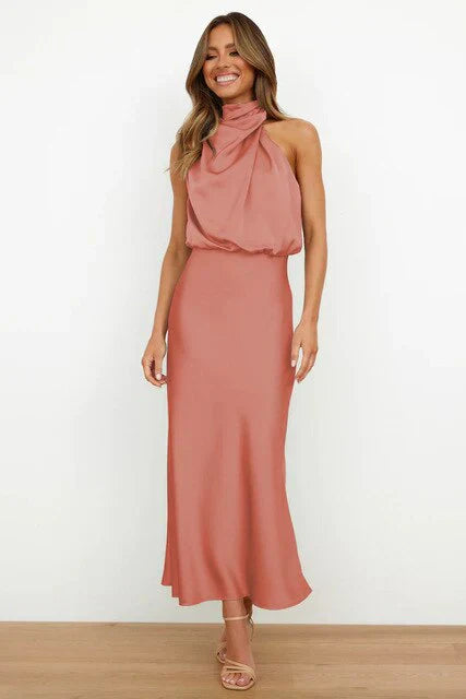 Benthe – Draped Halter Neck Dress