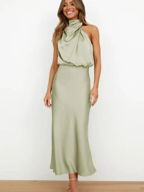 Benthe – Draped Halter Neck Dress