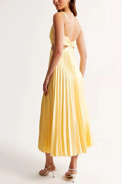 Zoe – Twist Cut-Out Pleated Midi
