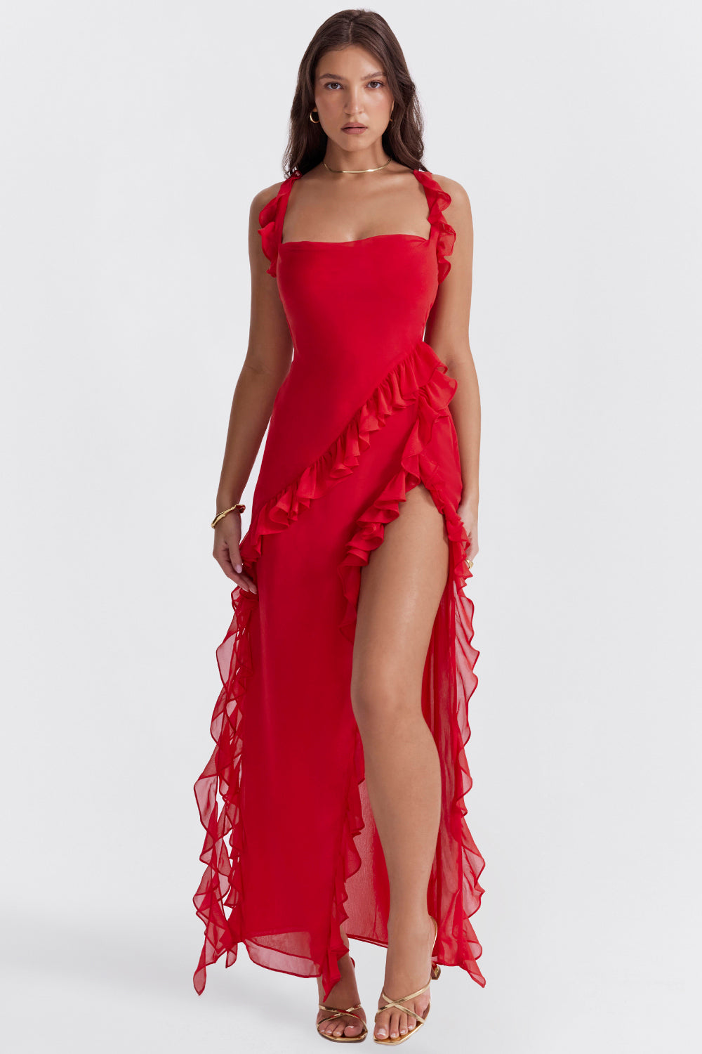 Aurora – Ruffled Asymmetric Gown