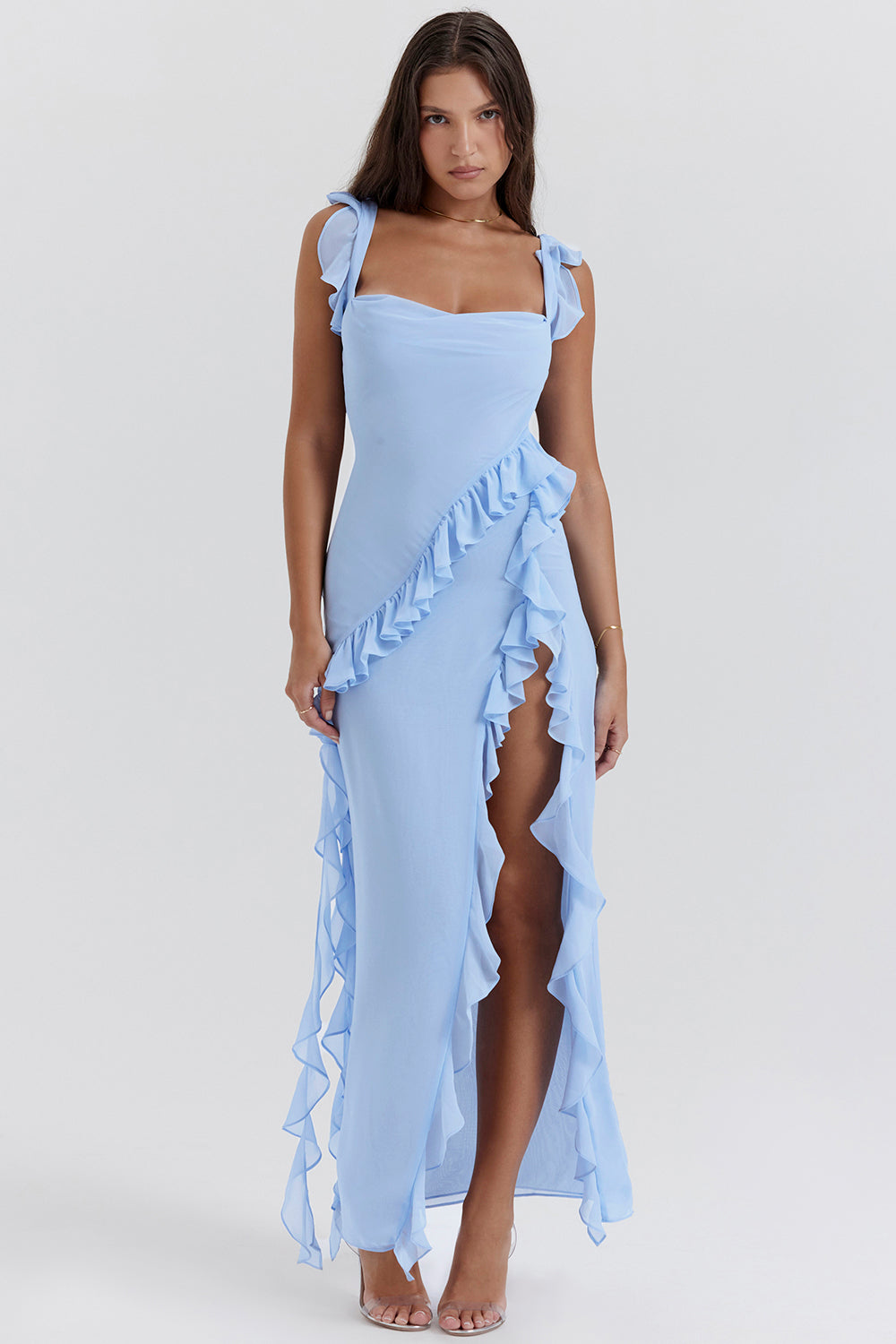 Aurora – Ruffled Asymmetric Gown