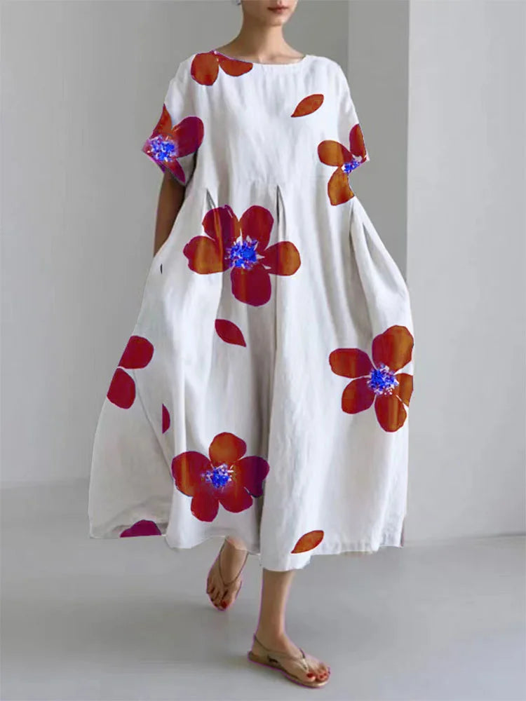 CATERINA | Long Summer Dress with Vivid Flowers and Soft Comfort for Sunny Days
