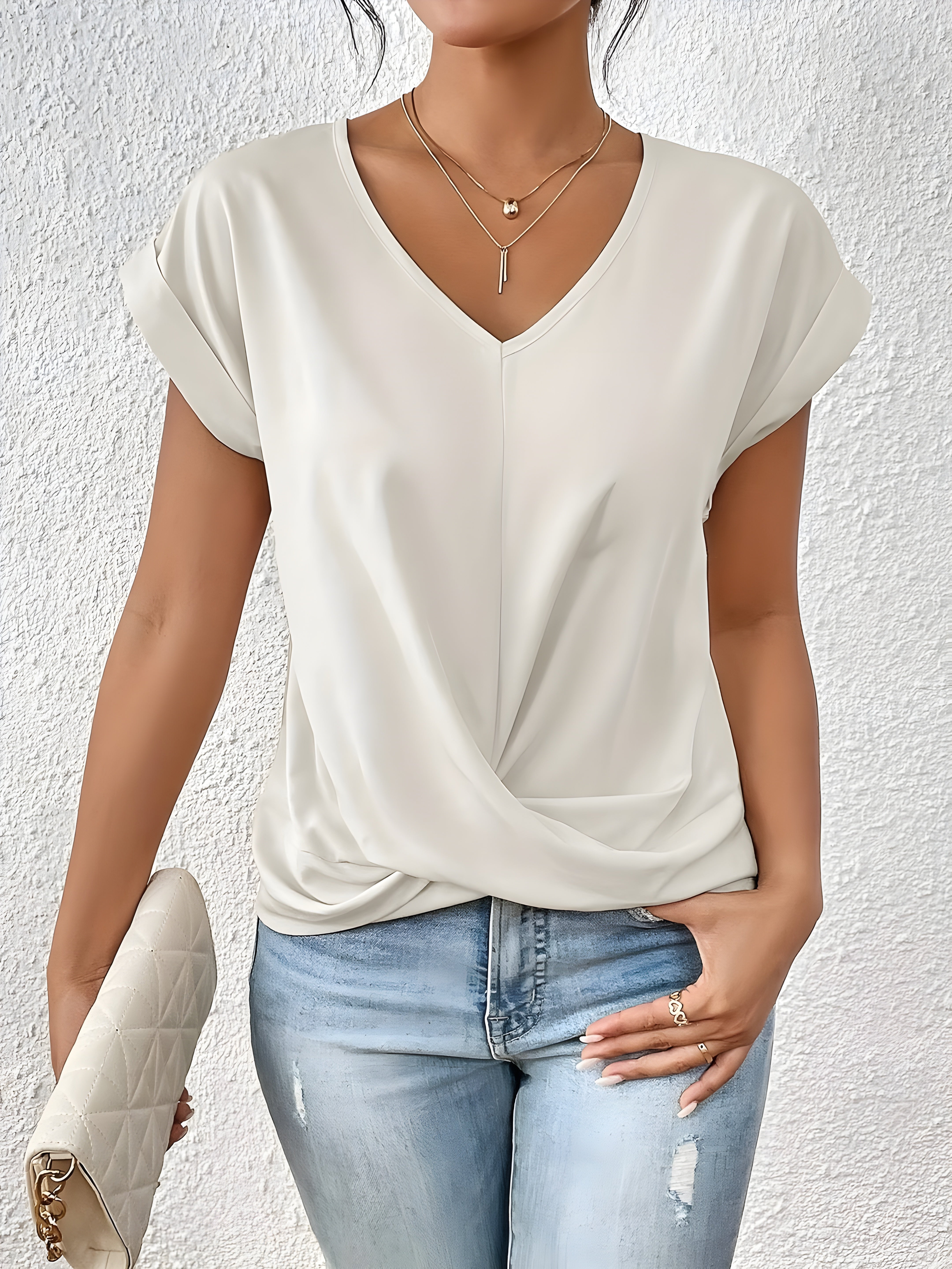 Faina – Elegant V-Neck Blouse for Women
