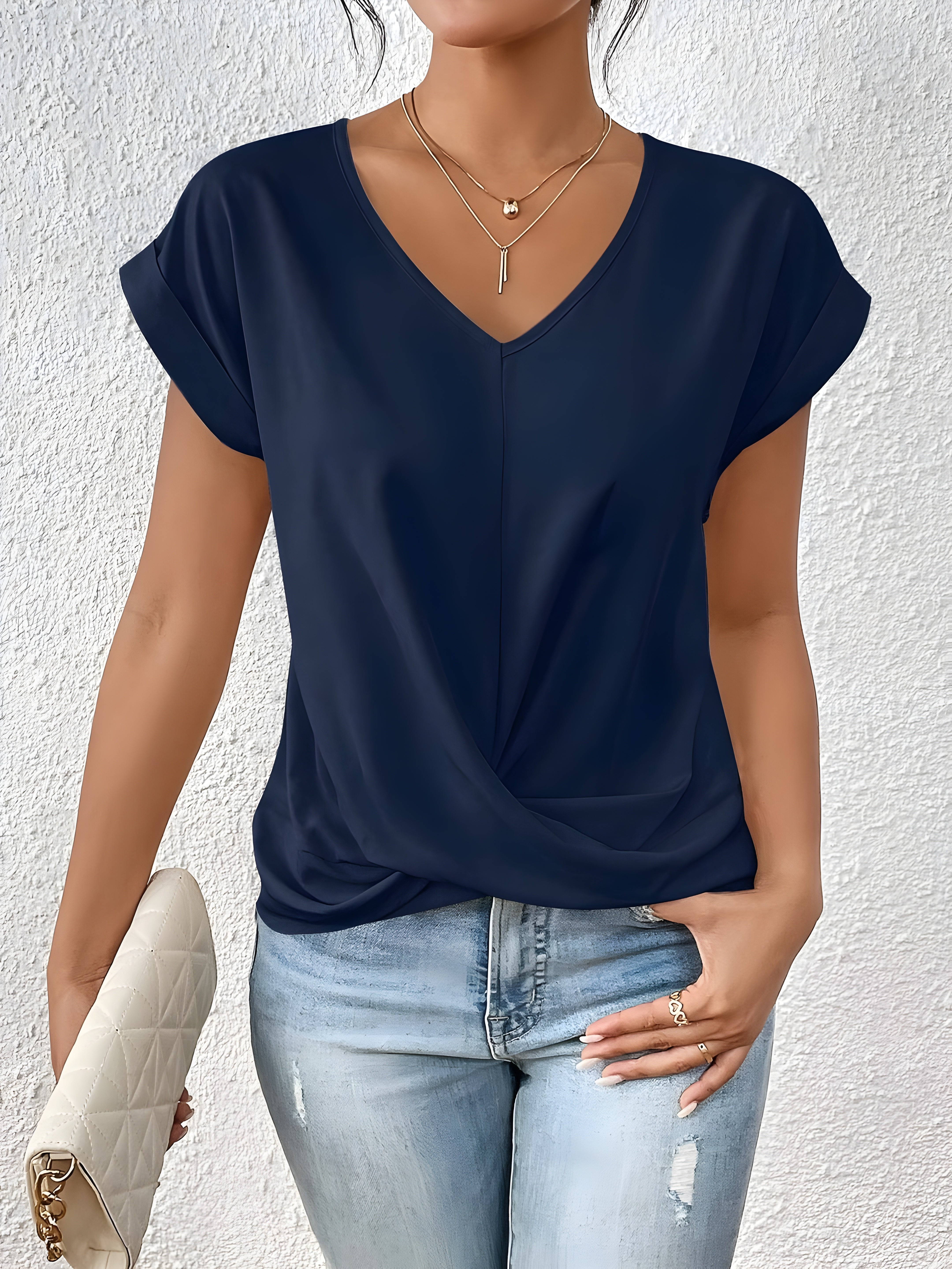 Faina – Elegant V-Neck Blouse for Women