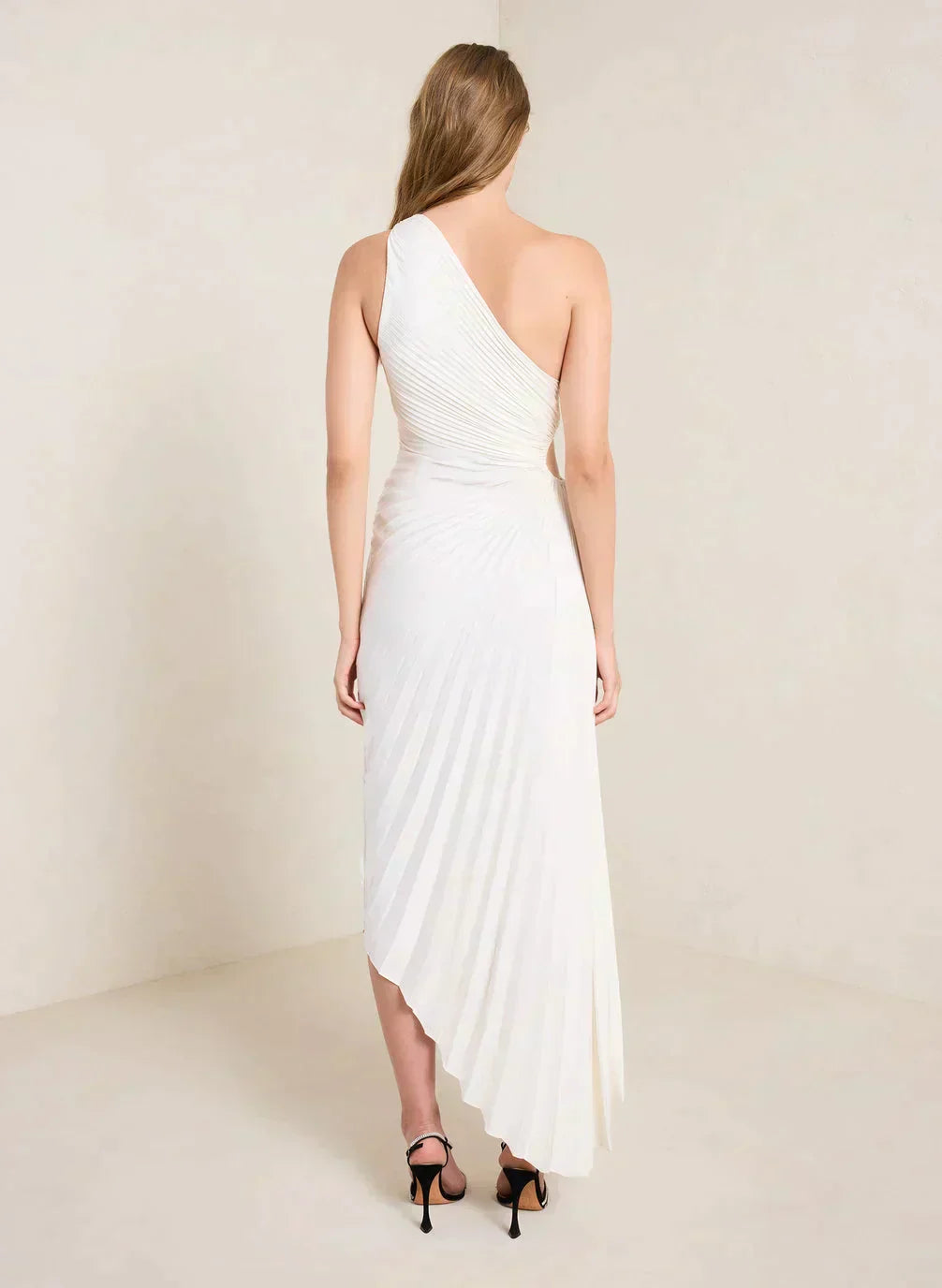 Sylviana – Twist-Pleated Midi Dress