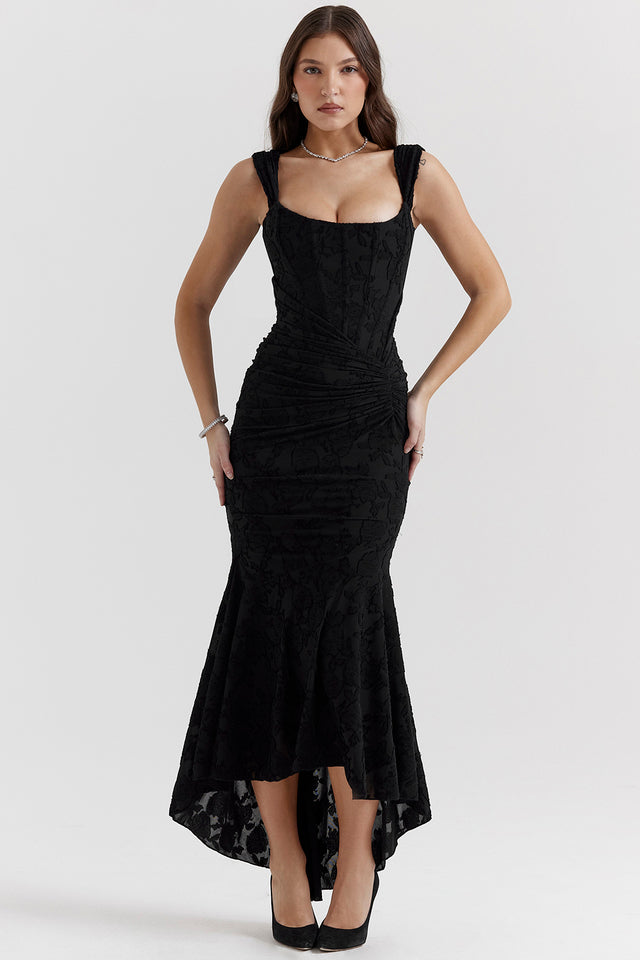 Doretta – Draped Corset Maxi Dress