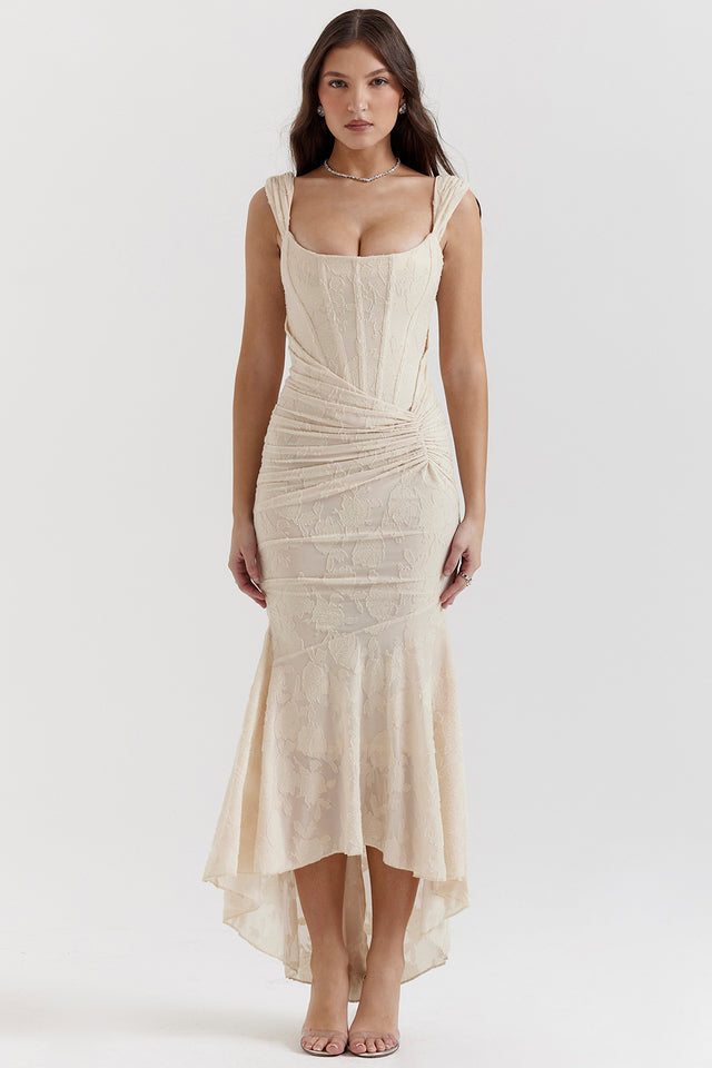 Doretta – Draped Corset Maxi Dress