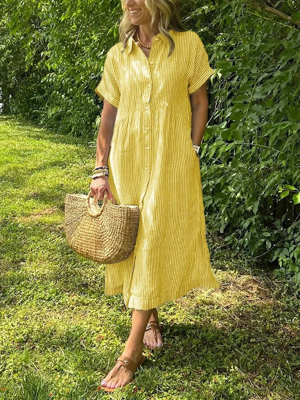 Angela – Button-Up Shirt Midi Dress
