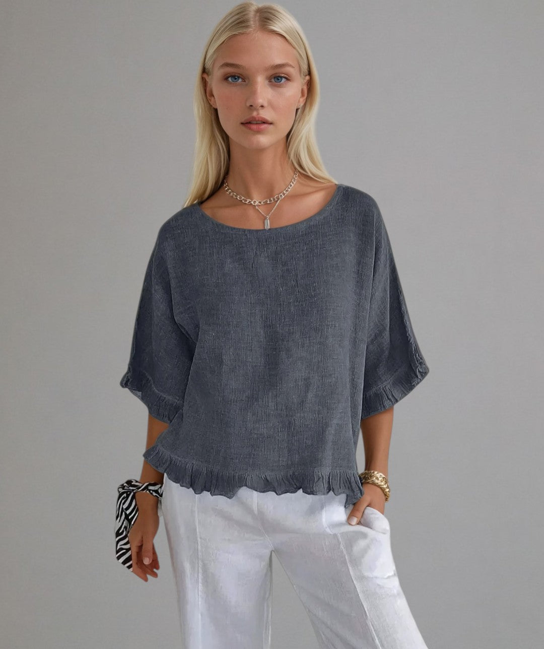 Crelia - Shirt with Subtle Crêpe Look