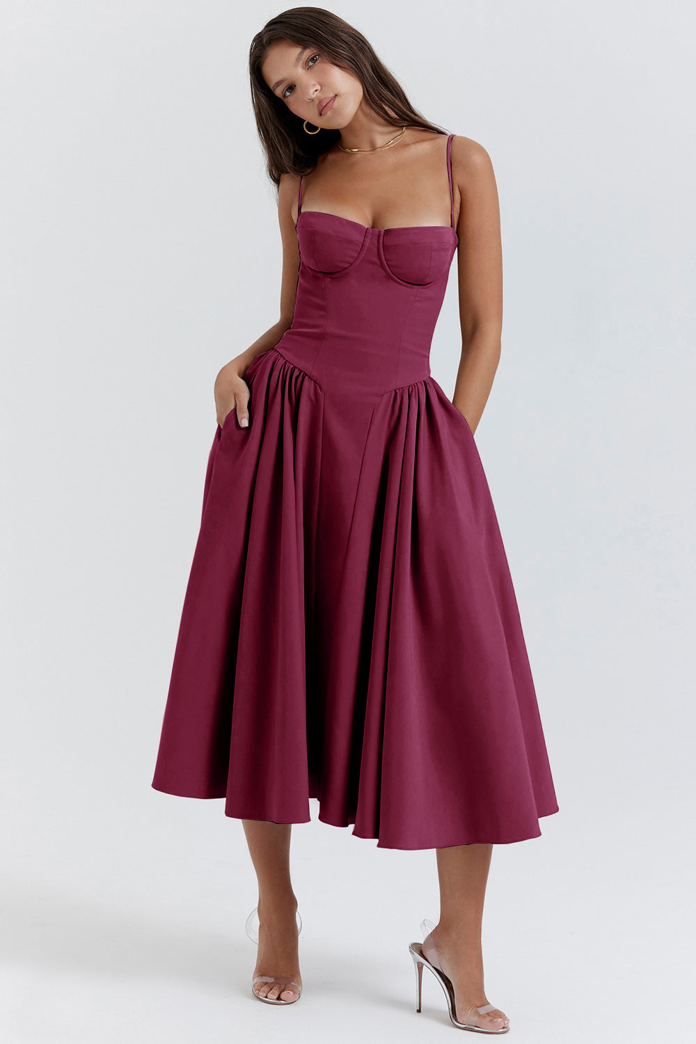 Agnese – Corset Bodice Midi Dress