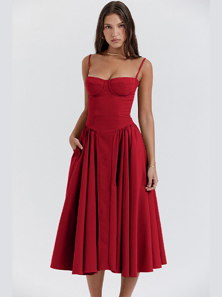Agnese – Corset Bodice Midi Dress