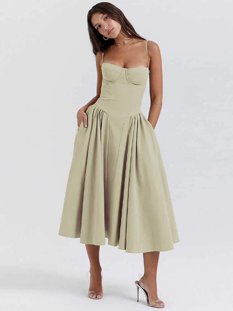 Agnese – Corset Bodice Midi Dress