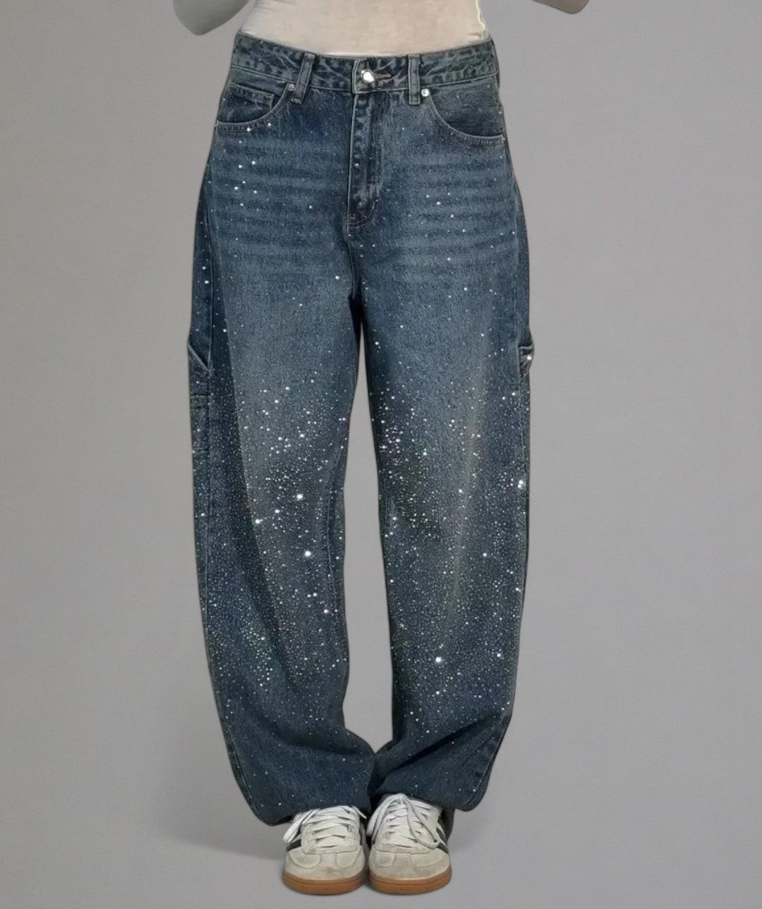 Lola – Glitter Wide-Leg High-Waisted Trousers