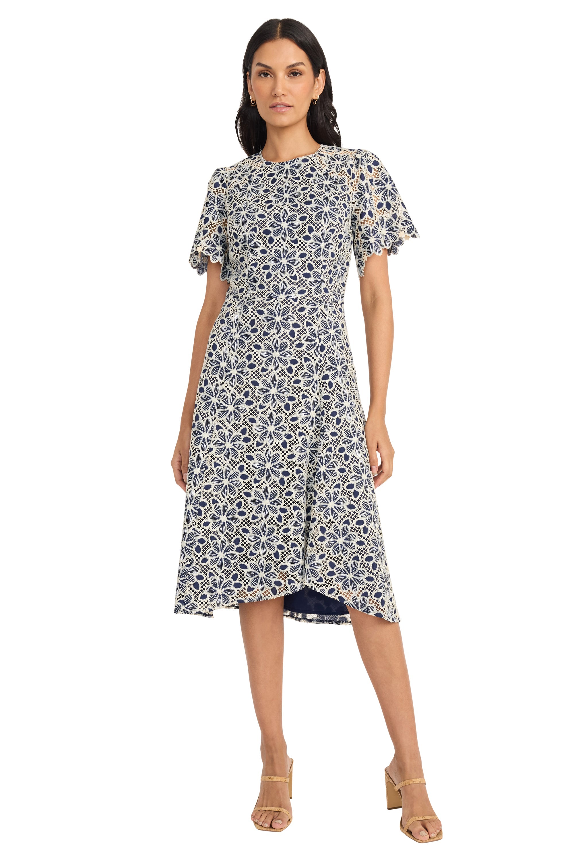 Annabel – Lace Flutter Sleeve Dress